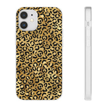 Load image into Gallery viewer, Gold Cheetah Leopard Print Flexi Phone Case