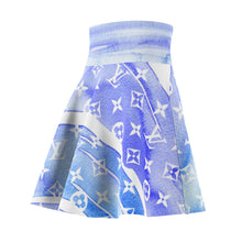 Load image into Gallery viewer, Blue Watercolor Skater Skirt
