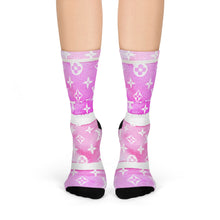 Load image into Gallery viewer, Inspired Pink Watercolor Crew Socks