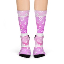 Load image into Gallery viewer, Inspired Pink Watercolor Crew Socks
