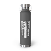 Load image into Gallery viewer, Navy Veteran, 22oz Vacuum Insulated Bottle