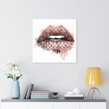 Load image into Gallery viewer, Gold Drip Lip Designer, Canvas Wrap