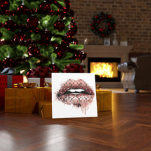 Load image into Gallery viewer, Gold Drip Lip Designer, Canvas Wrap