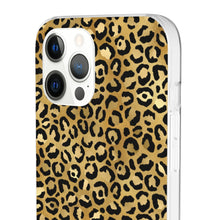 Load image into Gallery viewer, Gold Cheetah Leopard Print Flexi Phone Case