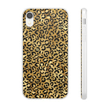 Load image into Gallery viewer, Gold Cheetah Leopard Print Flexi Phone Case