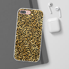 Load image into Gallery viewer, Gold Cheetah Leopard Print Flexi Phone Case