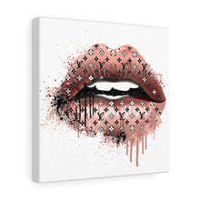 Load image into Gallery viewer, Gold Drip Lip Designer, Canvas Wrap