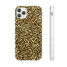 Load image into Gallery viewer, Gold Cheetah Leopard Print Flexi Phone Case