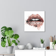 Load image into Gallery viewer, Gold Drip Lip Designer, Canvas Wrap