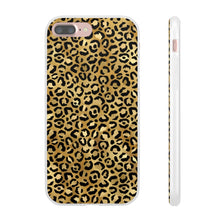 Load image into Gallery viewer, Gold Cheetah Leopard Print Flexi Phone Case