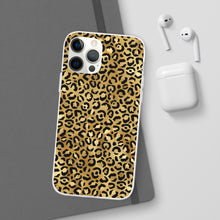 Load image into Gallery viewer, Gold Cheetah Leopard Print Flexi Phone Case