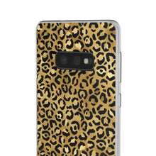 Load image into Gallery viewer, Gold Cheetah Leopard Print Flexi Phone Case