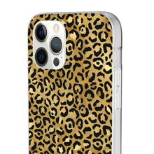 Load image into Gallery viewer, Gold Cheetah Leopard Print Flexi Phone Case