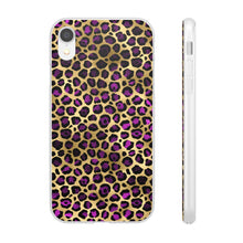 Load image into Gallery viewer, Pink and Gold Cheetah Leopard Print Flexi Phone Case