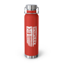 Load image into Gallery viewer, Navy Veteran, 22oz Vacuum Insulated Bottle