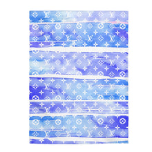 Load image into Gallery viewer, Blue Watercolor Velveteen Plush Blanket