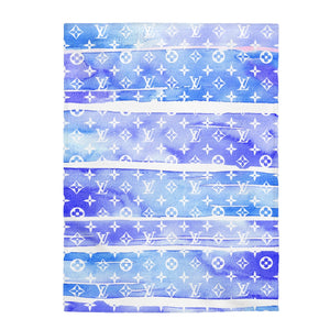 Blue Watercolor Velveteen Plush Blanket