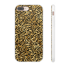 Load image into Gallery viewer, Gold Cheetah Leopard Print Flexi Phone Case