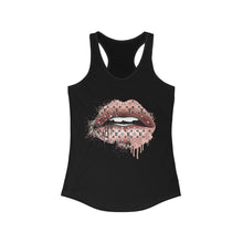 Load image into Gallery viewer, LV Logo Dripping Lips-Gold, Racerback Tank