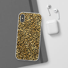 Load image into Gallery viewer, Gold Cheetah Leopard Print Flexi Phone Case