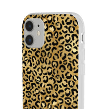 Load image into Gallery viewer, Gold Cheetah Leopard Print Flexi Phone Case