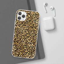Load image into Gallery viewer, Gold Cheetah Leopard Print Flexi Phone Case