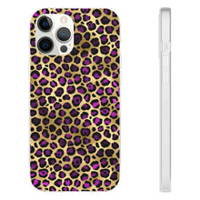 Load image into Gallery viewer, Pink and Gold Cheetah Leopard Print Flexi Phone Case