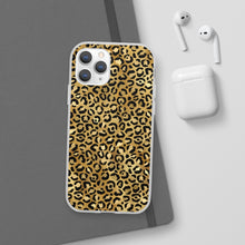 Load image into Gallery viewer, Gold Cheetah Leopard Print Flexi Phone Case