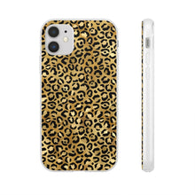 Load image into Gallery viewer, Gold Cheetah Leopard Print Flexi Phone Case