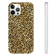 Load image into Gallery viewer, Gold Cheetah Leopard Print Flexi Phone Case