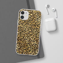 Load image into Gallery viewer, Gold Cheetah Leopard Print Flexi Phone Case