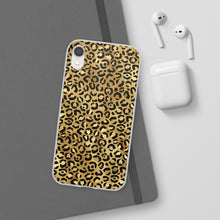 Load image into Gallery viewer, Gold Cheetah Leopard Print Flexi Phone Case