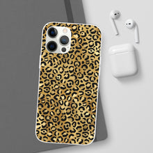 Load image into Gallery viewer, Gold Cheetah Leopard Print Flexi Phone Case