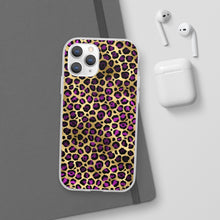 Load image into Gallery viewer, Pink and Gold Cheetah Leopard Print Flexi Phone Case
