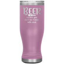 Load image into Gallery viewer, Beer Because you Don't Win Friends with Salad, 20oz Boho Tumbler
