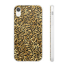 Load image into Gallery viewer, Gold Cheetah Leopard Print Flexi Phone Case