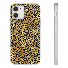 Load image into Gallery viewer, Gold Cheetah Leopard Print Flexi Phone Case
