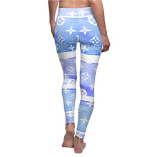 Load image into Gallery viewer, Ladie's Inspired Blue Watercolor Casual Leggings