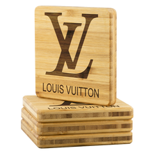 Load image into Gallery viewer, LV Logo Bamboo Coasters