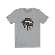 Load image into Gallery viewer, LV Logo Dripping Lips-Brown, Unisex Tee