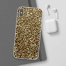 Load image into Gallery viewer, Gold Cheetah Leopard Print Flexi Phone Case