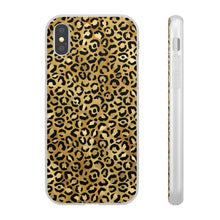 Load image into Gallery viewer, Gold Cheetah Leopard Print Flexi Phone Case