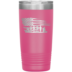 American Flag and Soldiers, 20oz Tumbler