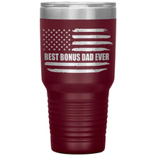 Load image into Gallery viewer, Best Bonus Dad Ever, Distressed Flag, 30oz Tumbler