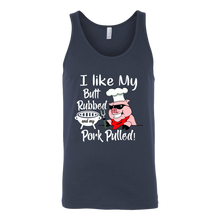 Load image into Gallery viewer, I Like My Butt Rubbed and My Pork Pulled, Men's Triblend, Unisex Tee, Unisex Tank