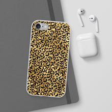Load image into Gallery viewer, Gold Cheetah Leopard Print Flexi Phone Case