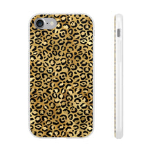 Load image into Gallery viewer, Gold Cheetah Leopard Print Flexi Phone Case