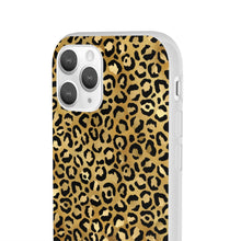 Load image into Gallery viewer, Gold Cheetah Leopard Print Flexi Phone Case