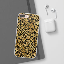 Load image into Gallery viewer, Gold Cheetah Leopard Print Flexi Phone Case