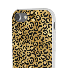 Load image into Gallery viewer, Gold Cheetah Leopard Print Flexi Phone Case